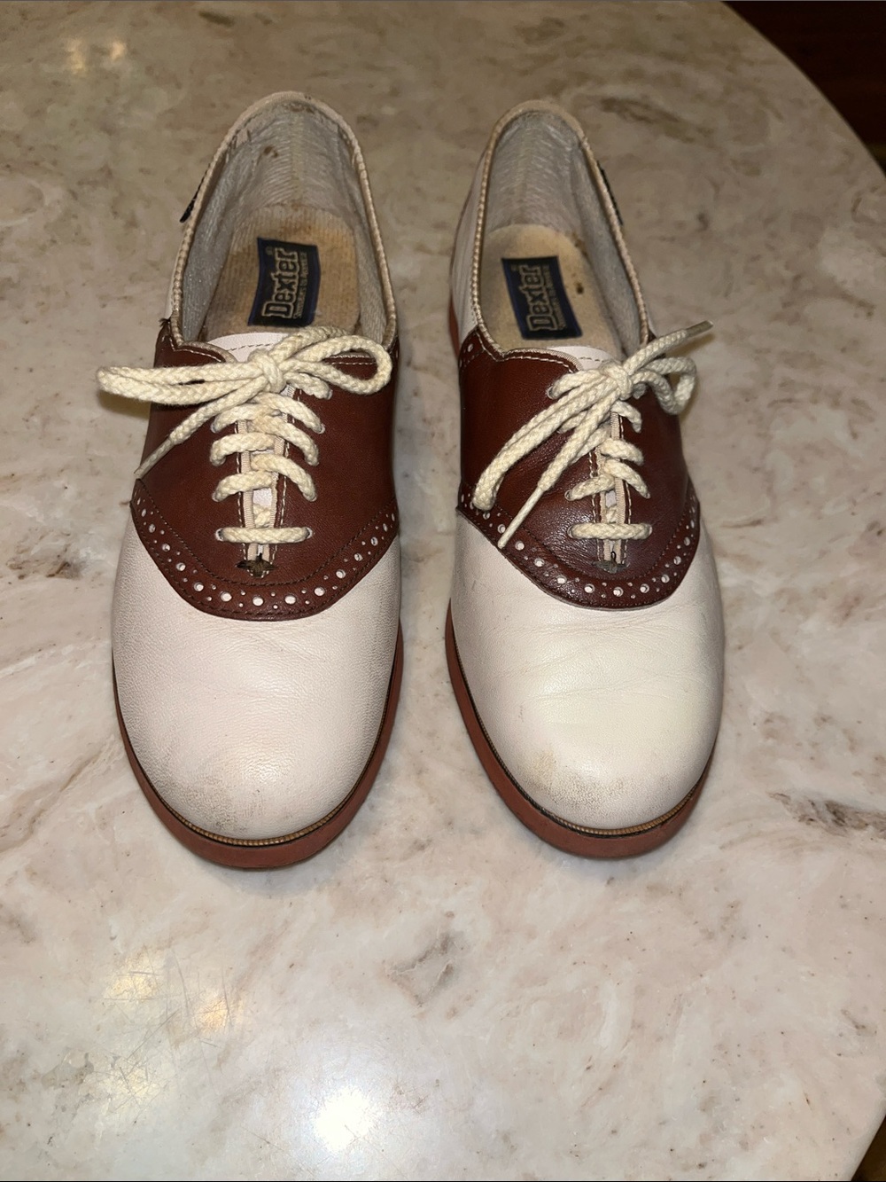 Vintage Dexter Cream and Brown Saddle Shoes